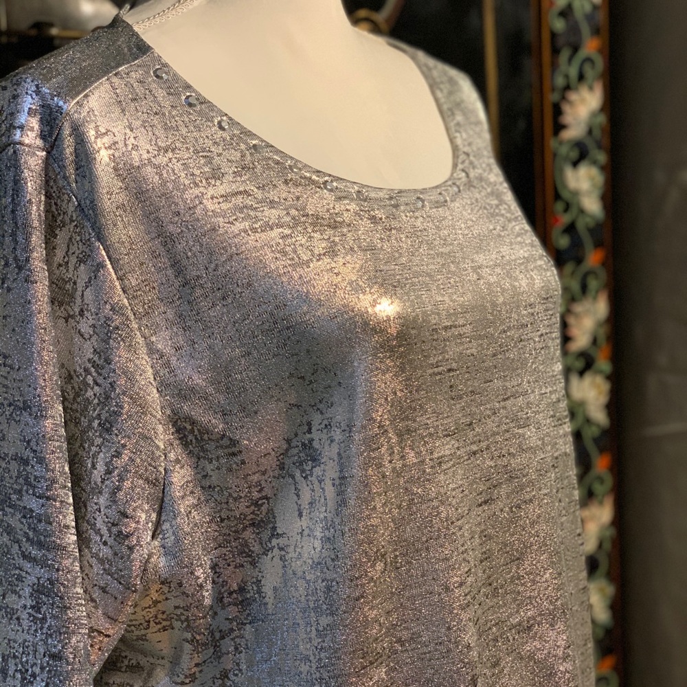NWOT: Silver Soft Metallic Ruby Rd Dress